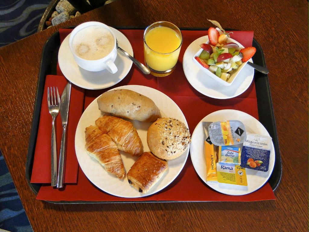 Breakfast tray brought to the room